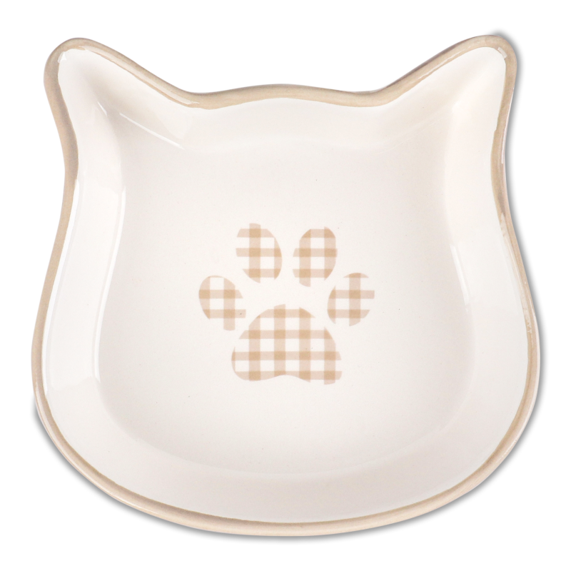 Миска д/котів Mylo Cat Face 220мл кераміка бежево-біла Flamingo
