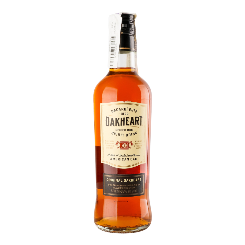 Ром 0,5л 35% Oakheart Bacardi(5010677160018): придбати в інтернет