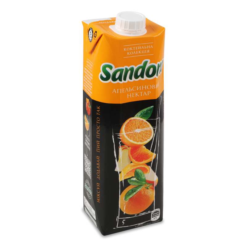 Нектар Коктейльна колекція апельсиновий неосвітлений 950мл призма Sandora