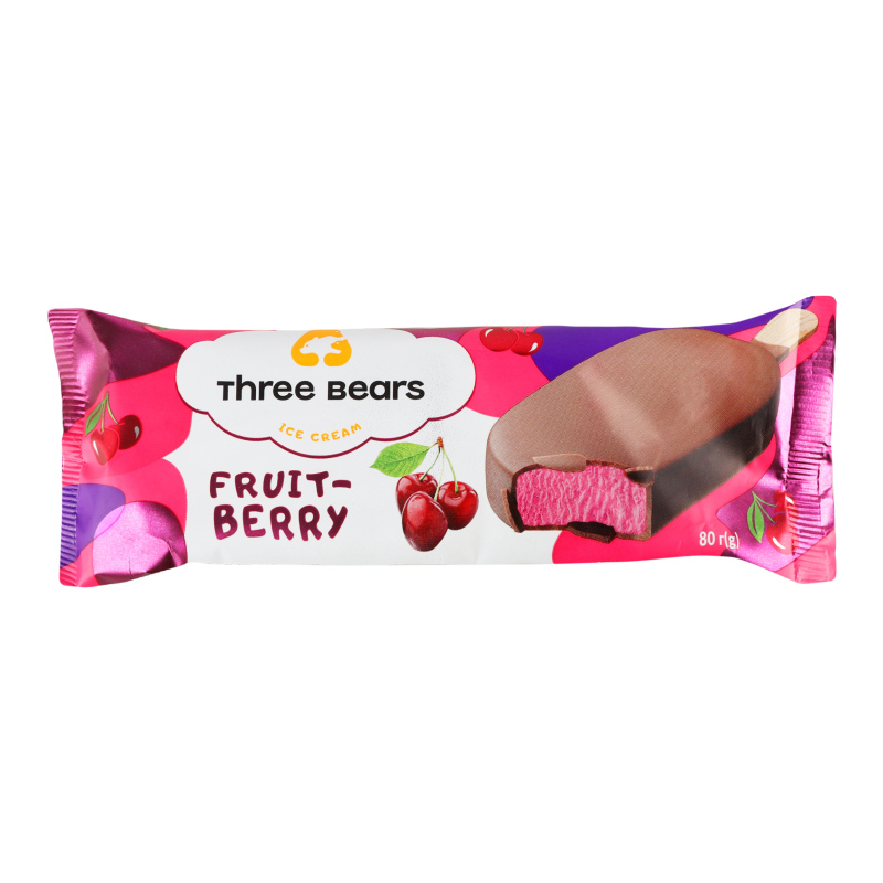 Мороженое 0% Fruit-berry Three bears м/у 80г Три ведмеді