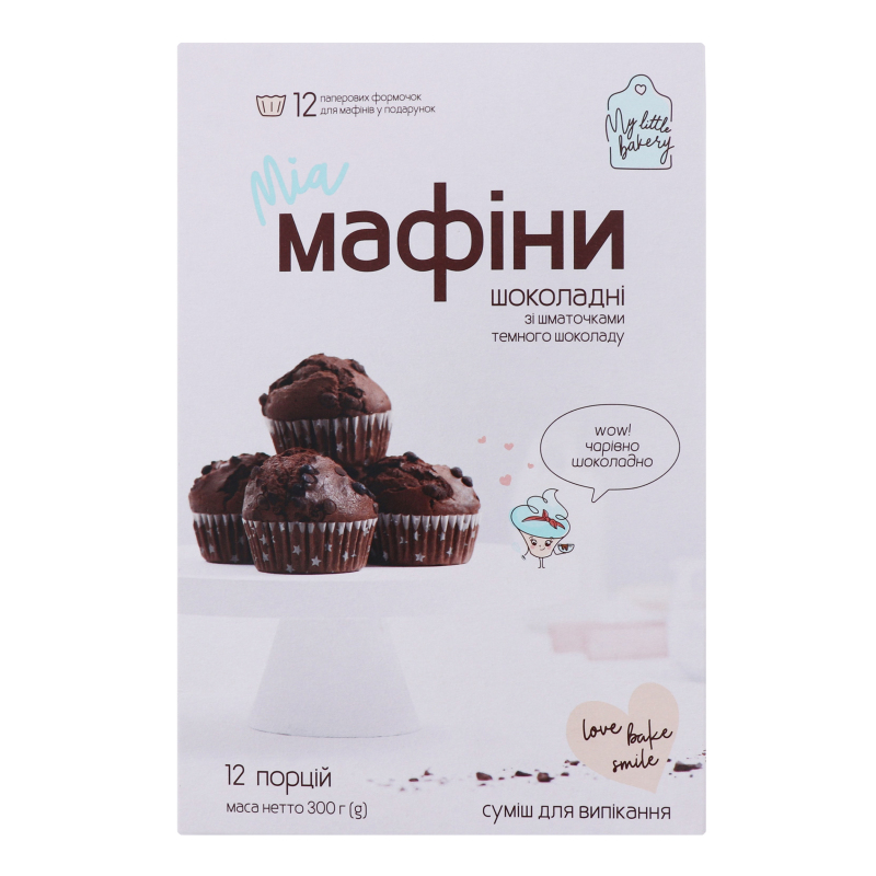 Суміш для випікання Мафіни шоколадні Mia к/у