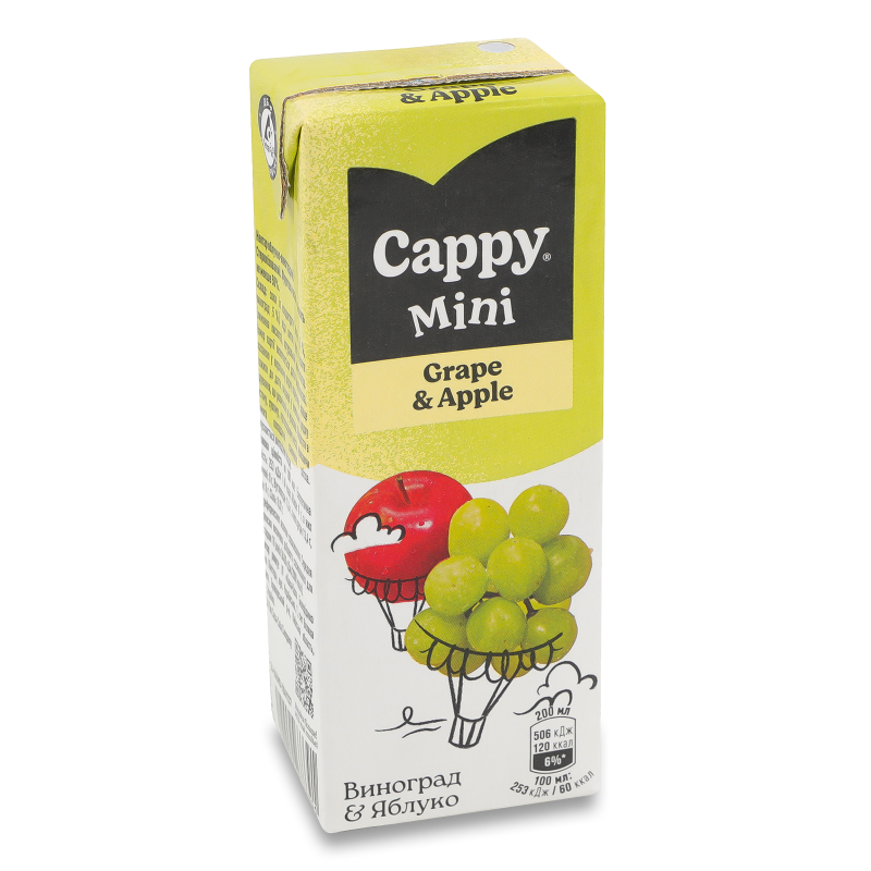 Нектар Mini Яблуко-виноград 200мл т/п Cappy