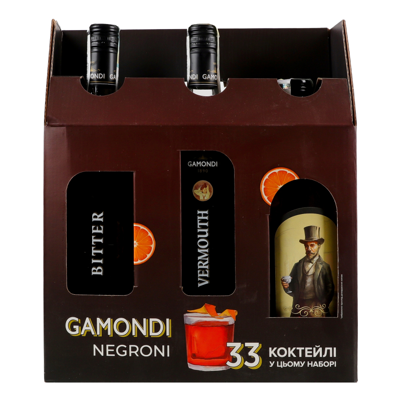 Набор Ликер 1л 25% Bitter + Вермут 1л 18% di Torino Rosso + Джин