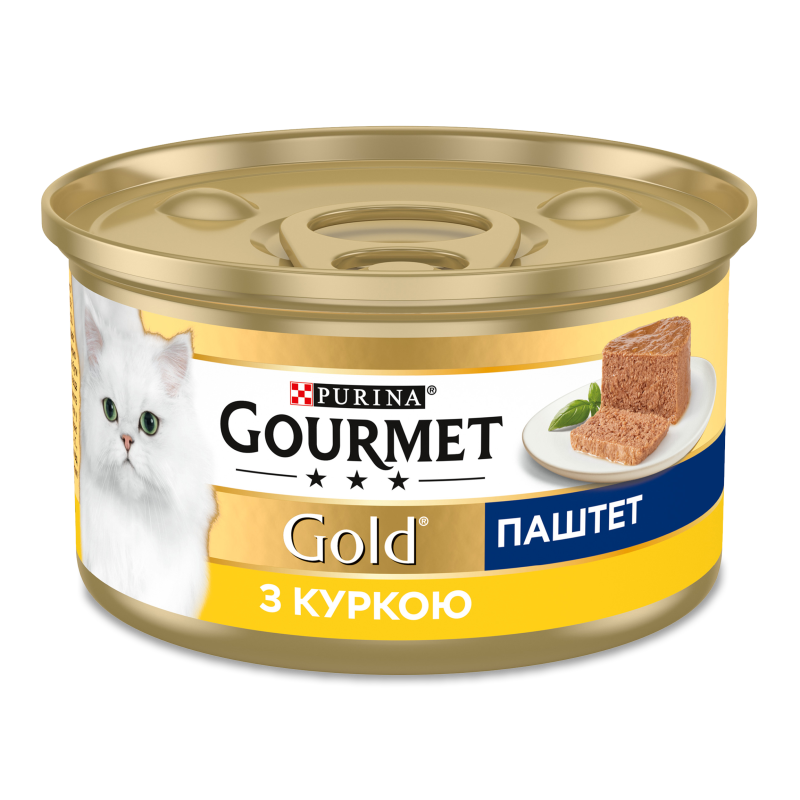 Корм д/котів Мус курка 85г ж/б Гурме