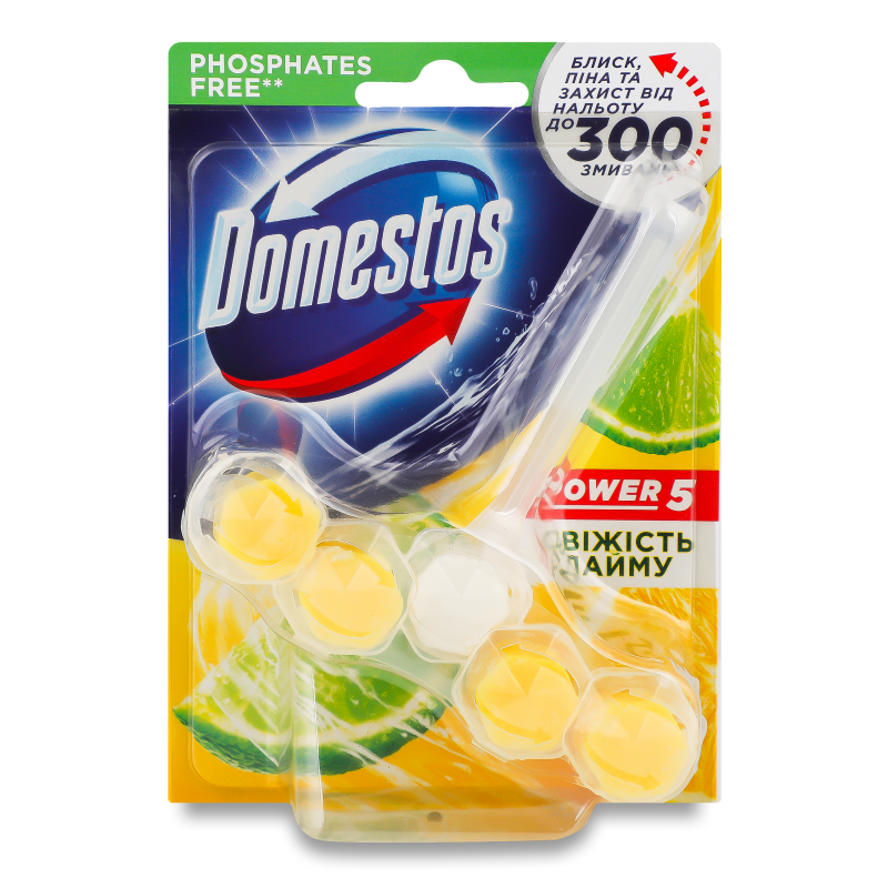 Блок д/очищення унітазу Пауер 5 Свіжість лайму 55г Доместос