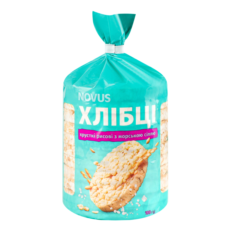 Хлібці хрусткі рисові з морською сіллю Novus м/у