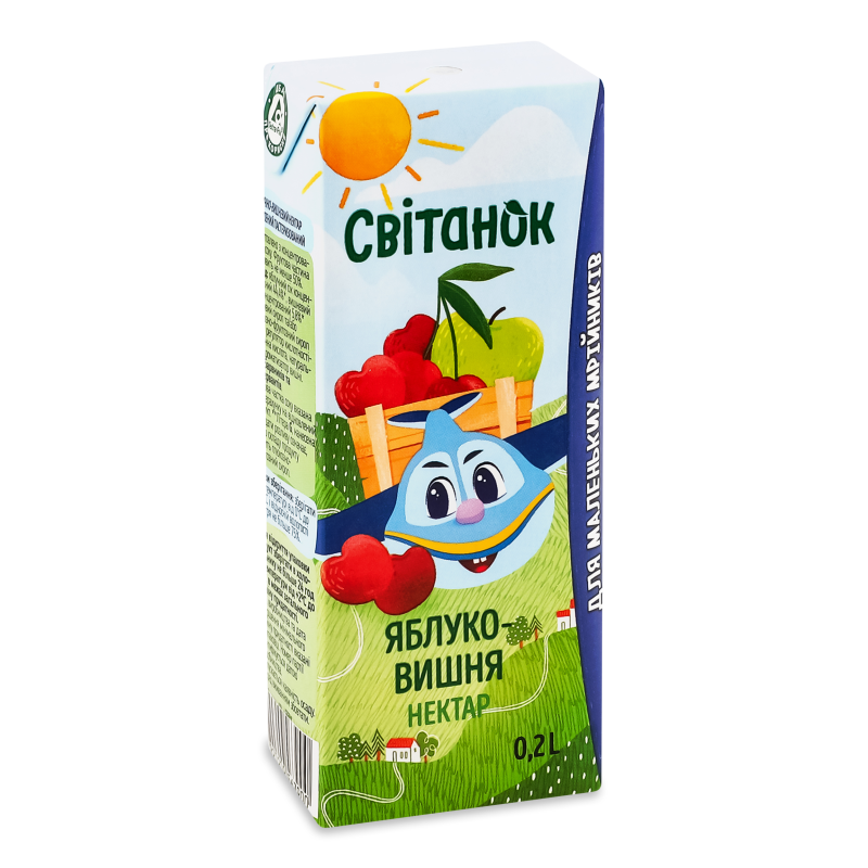 Нектар яблучно-вишневий освітлений 0,2л т/п Світанок