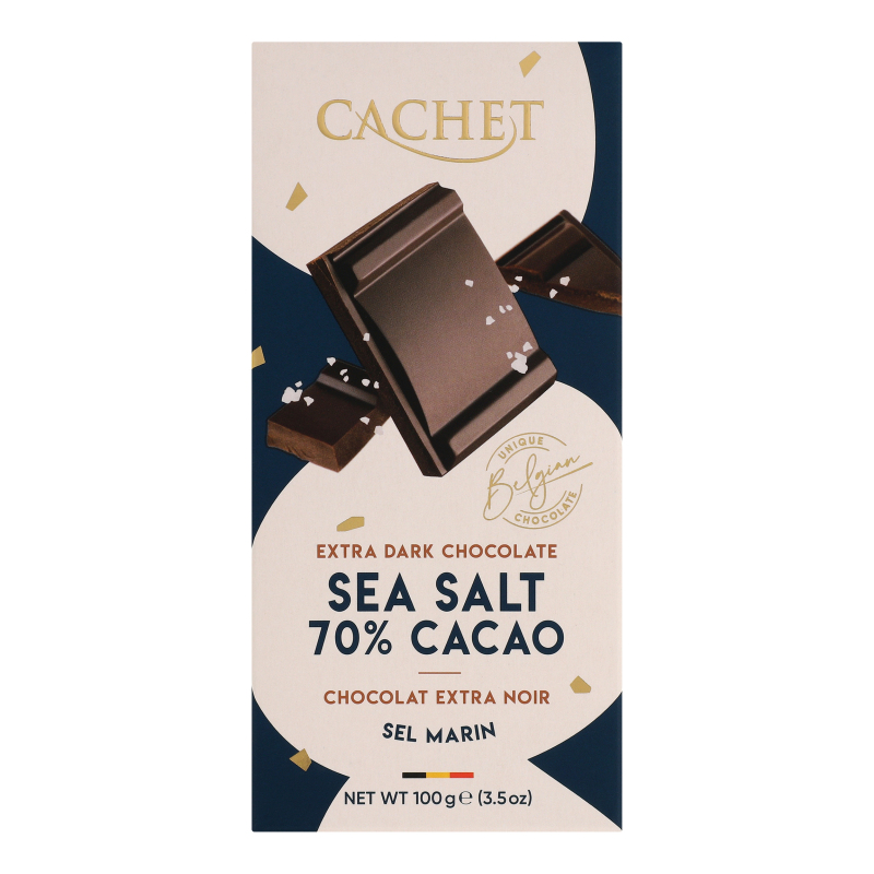 まるもページ Шоколад 70% чёрный с морской солью Cachet к/у 100г Cachet