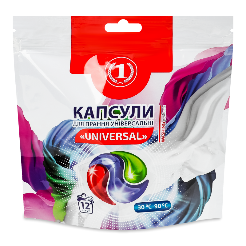 Засіб д/прання Universal 12*18г капсули ТМ “1”