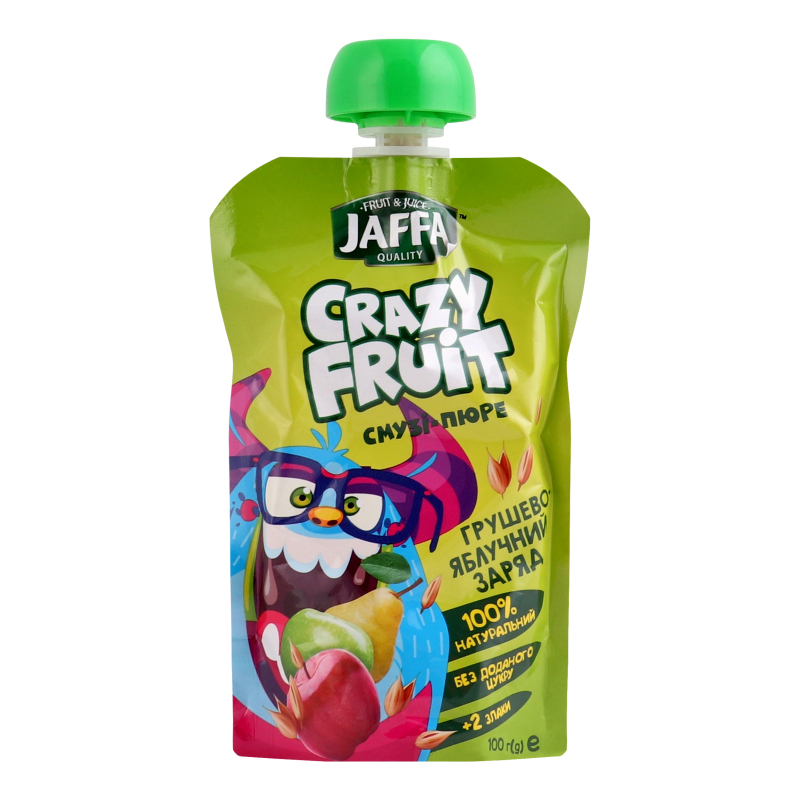 Смузи-пюре со злаками Грушево-яблочный заряд Crazy Fruit Jaffa д/п