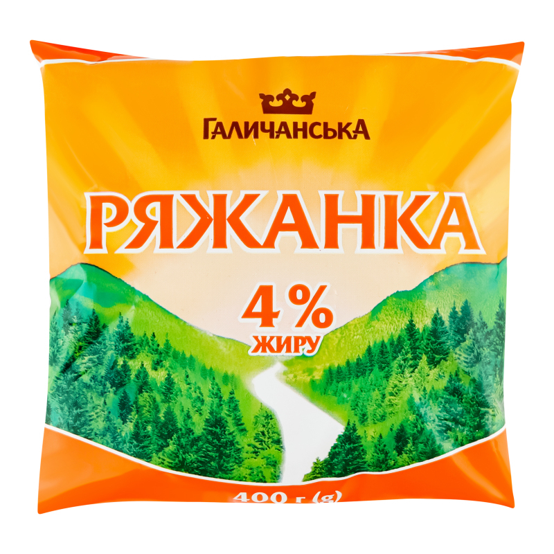 Ряженка 4% Галичанська м/у 400г Галичанське(14820038493550): купить в ...