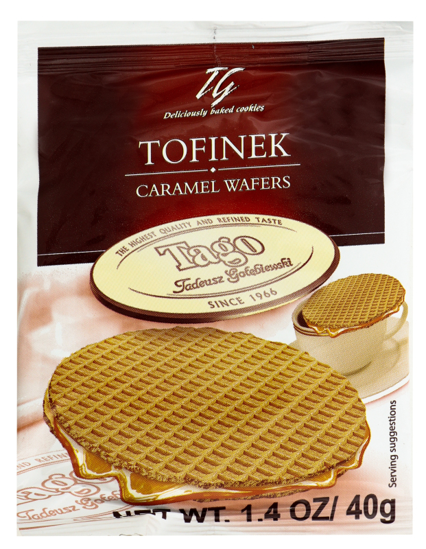 Вафлі тофінек Tago 40г карамель