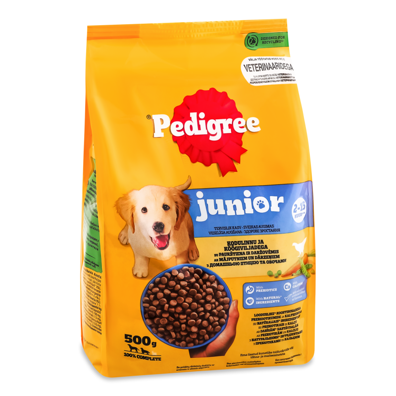 Корм д/цуценят Джуніор з птицею та овочами сухий 500г Pedigree