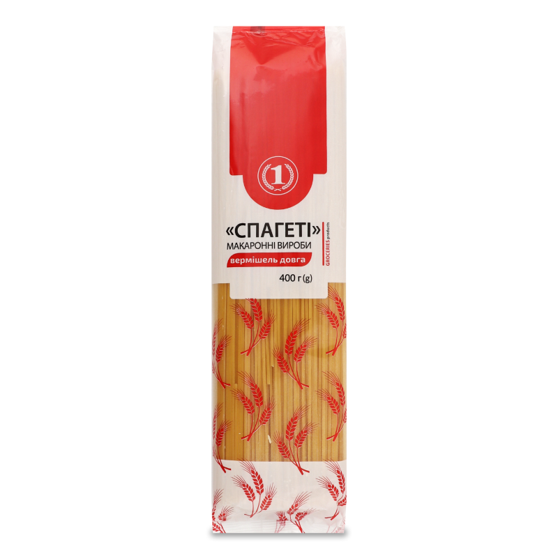 Вироби макаронні Спагетті 400г ТМ “1”
