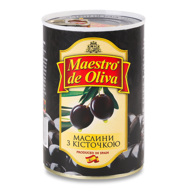 Маслини з/к 420г ж/б з ключем Maestro de Oliva