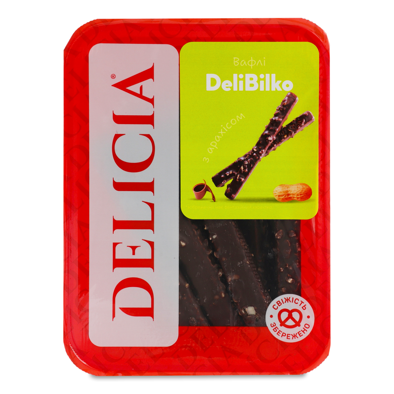 Вафлі Deli Bilko з арахісом 300г Delicia