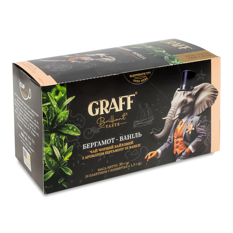 Чай Бергамот-Ваніль чорний байховий 20*1,5г Graff