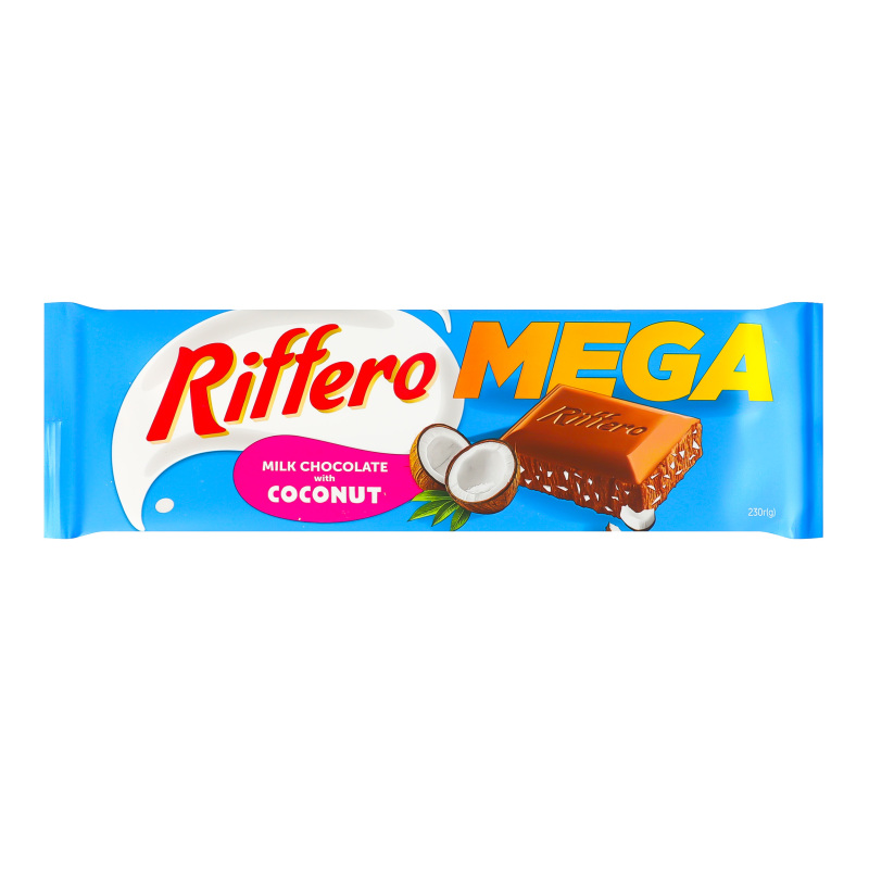 Шоколад молочний з кокосовою стружкою Mega Riffero м/у