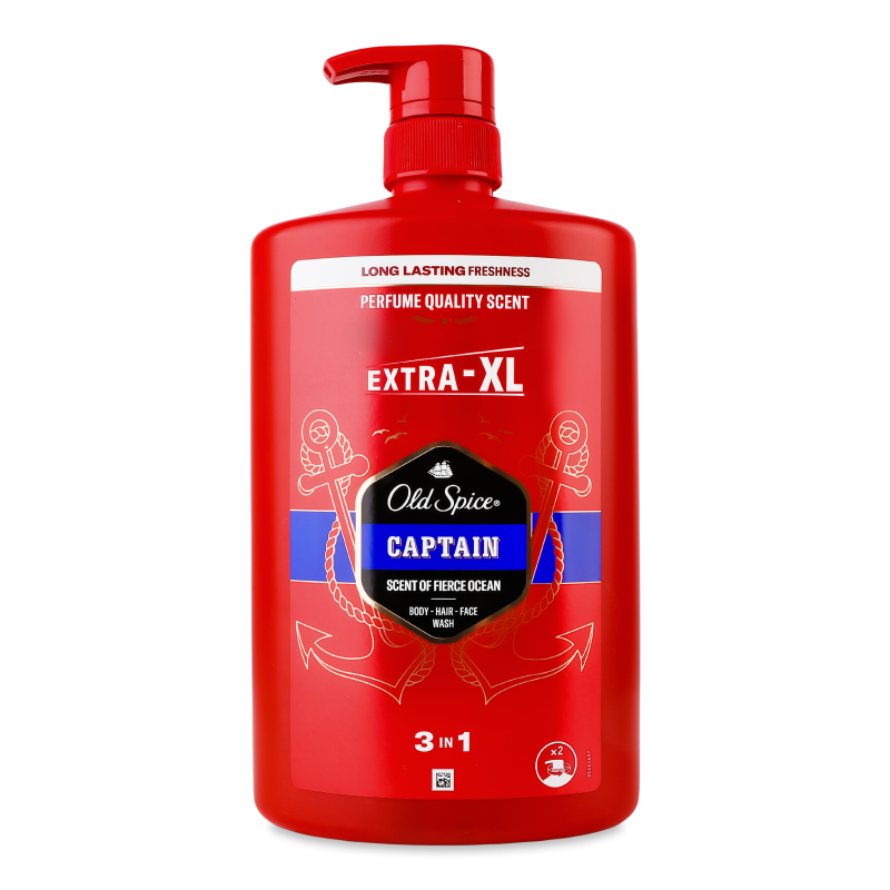 Гель д/душу та шампунь 3в1 Captain 1л з дозатором Old Spice