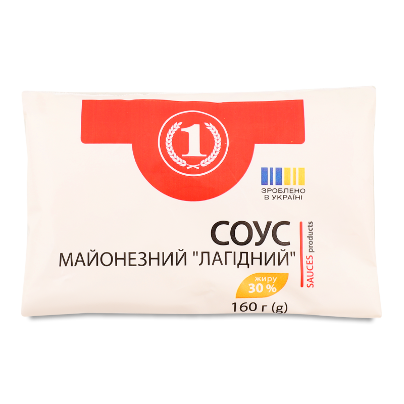 Соус майонезний Лагідний 30% 160г п/е ТМ “1”
