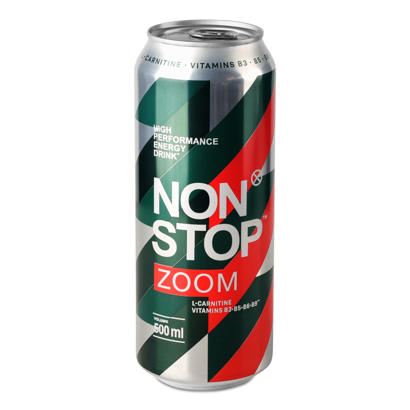 Напій енергетичний безалкогольний Zoom сильногазований 0,5л ж/б Non Stop