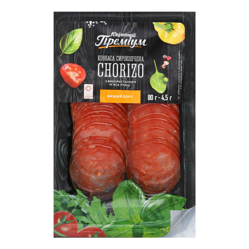 Ковбаса з використанням м'яса птиці Chorizo Ювілейний Преміум с/к в/у