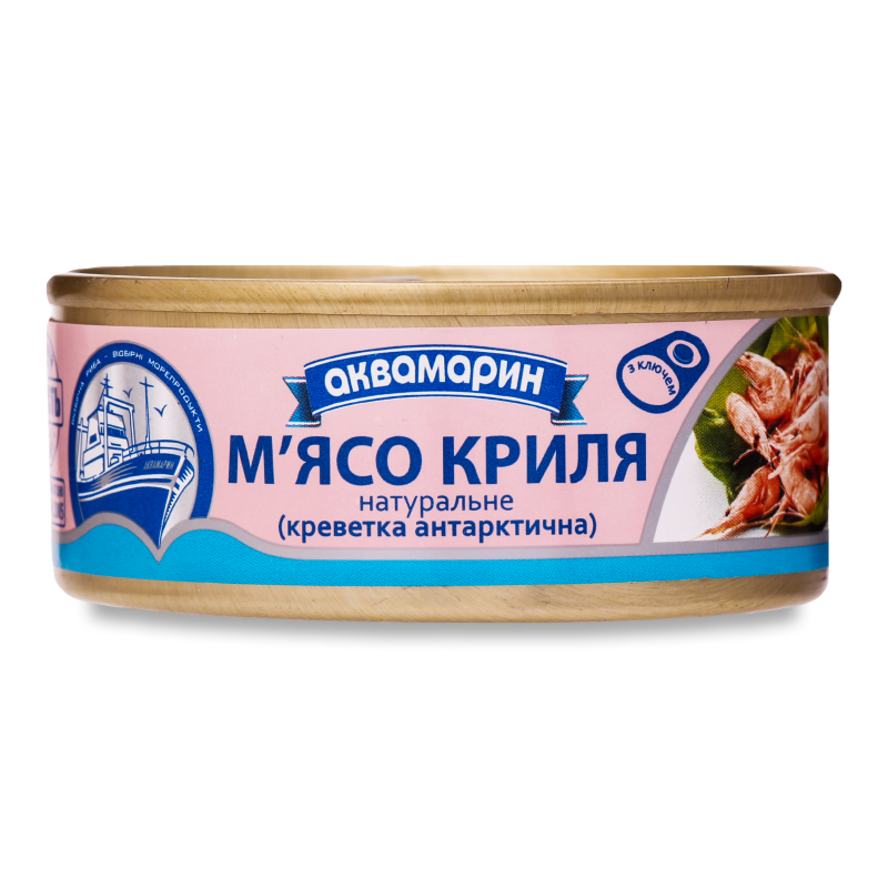 М”ясо криля натуральне 100г ж/б з ключем Аквамарин