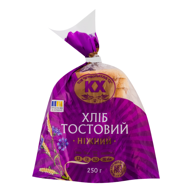 Хліб половинка в нарізці тостовий Ніжний Формула смаку м/у