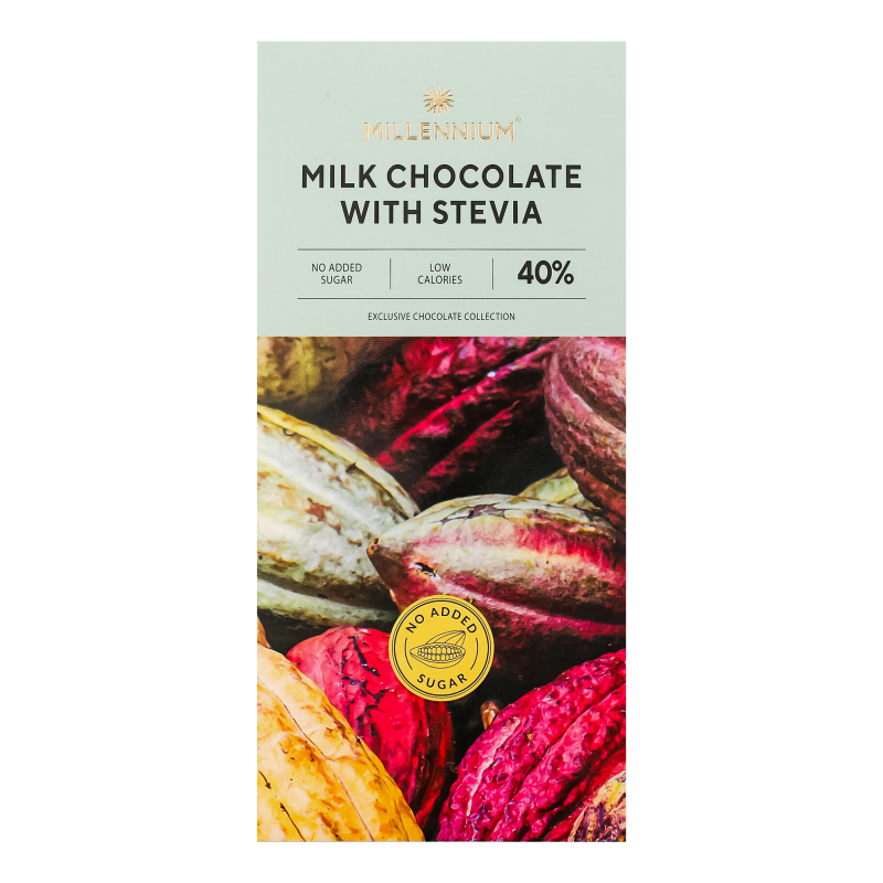 Шоколад 40% молочный со стевией Millennium к/у 100г Millennium