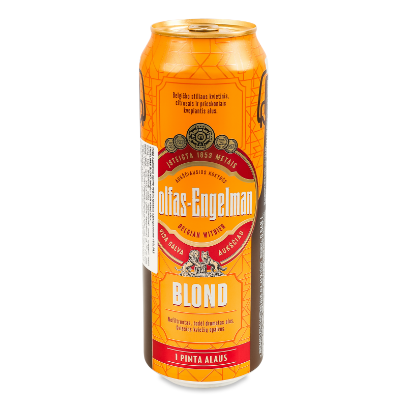 Пиво Блонд світле нефільтроване 4,5% 0,568л ж/б Вольфас Енгельман