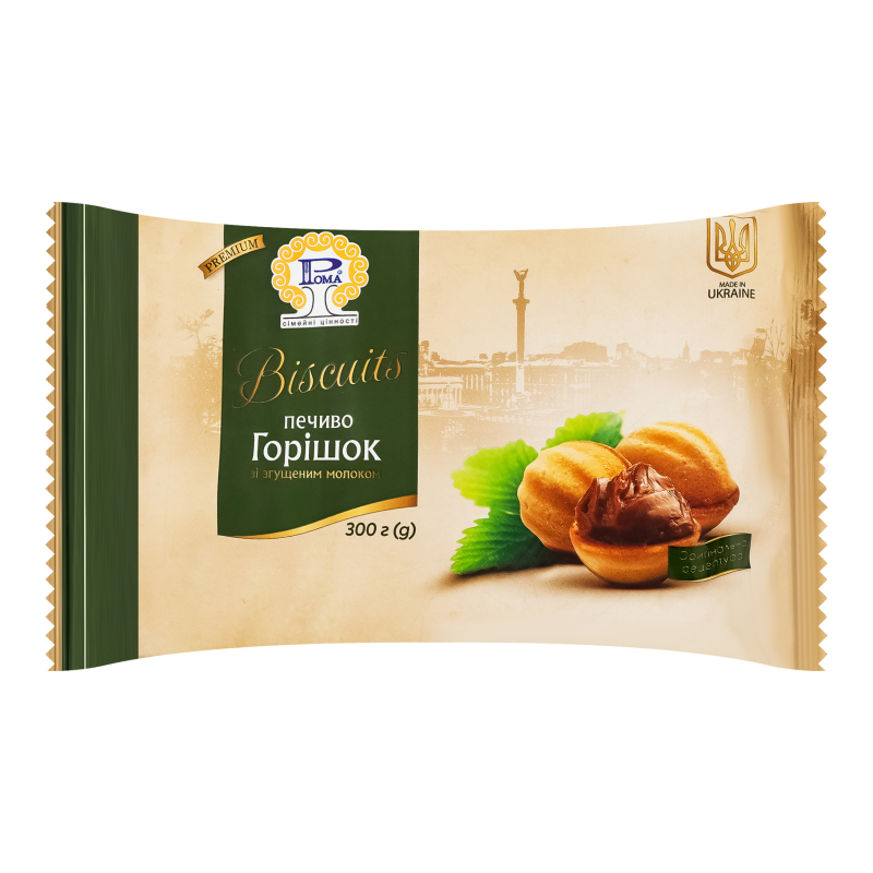 Печиво Горішок зі згущеним молоком Рома м/у