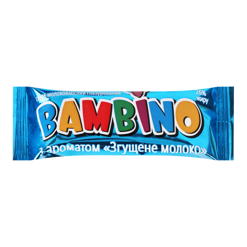 Сирок глазурований 26% молоковмісний з ароматом Згущене молоко Bambino м/у