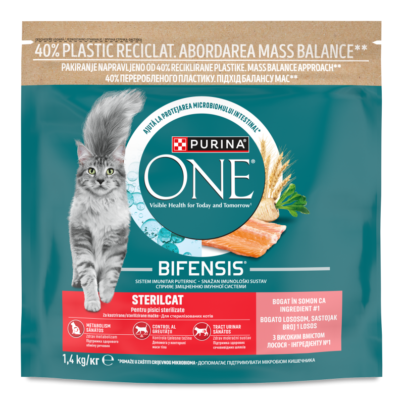 Корм д/стерилізованих котів Bifensis з лососем сухий 1,4кг Purina One