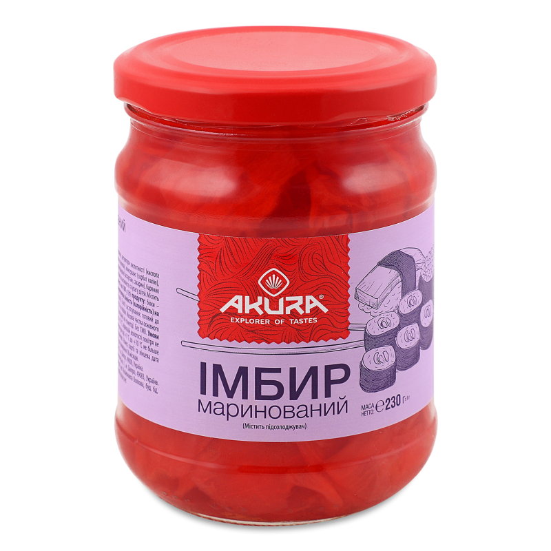 Імбир рожевий маринований 230г твіст/б Акура