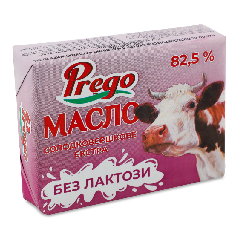 Масло Екстра солодковершкове безлактозне 82,5% 180г Prego