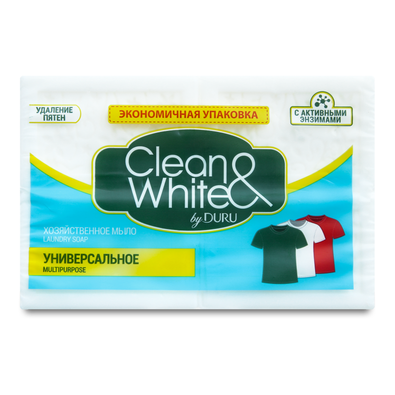 Мило господарське Клін енд Вайт Відбілююче 4*120г Дуру