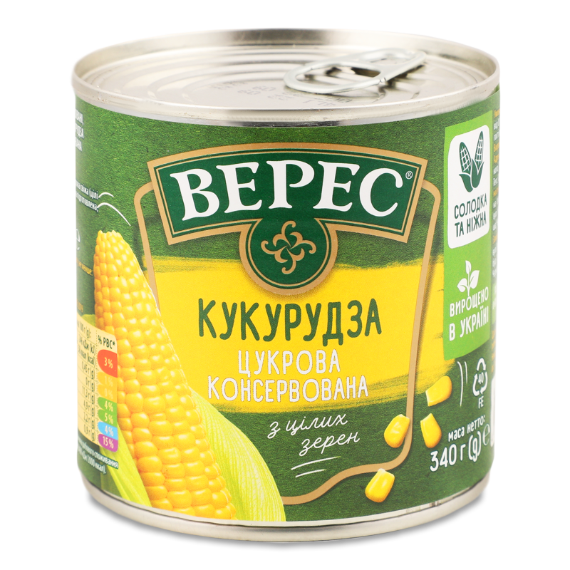 Кукурудза цукрова 340г ж/б Верес