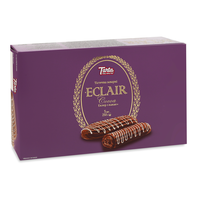 Тістечка заварні Еклери з какао 250г Tarta