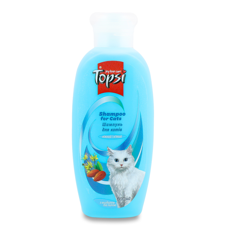 Шампунь д/котів з мигдалем та липою 200мл Топсі