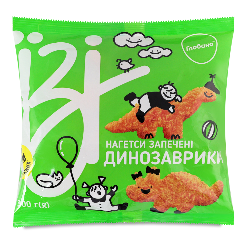 Нагетси Їзі Динозаврики запечені 300г Глобино