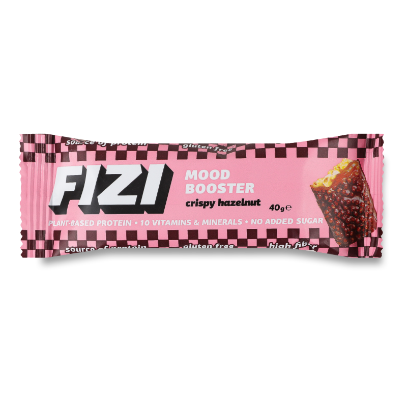 Батончик Mood booster Crispy hazelnut в шоколадній глазурі 40г Fizi