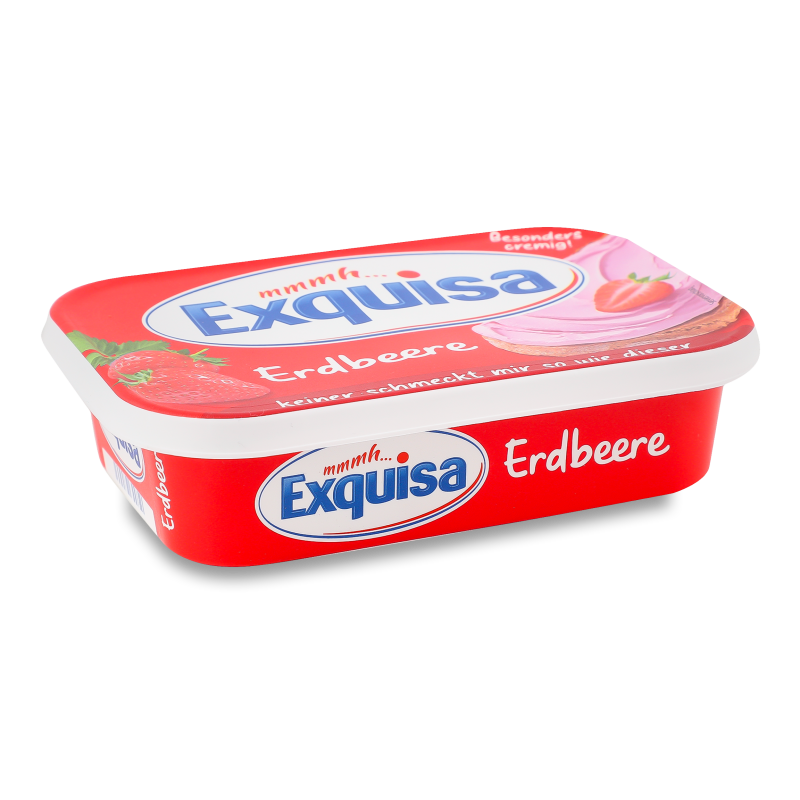 Сир вершковий полуничний 52% 200г ванночка Exquisa