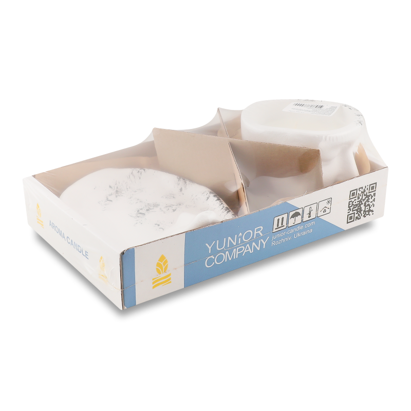 Свічка Обличчя біла гіпсове кашпо на 24години 15*12*9см Строїч