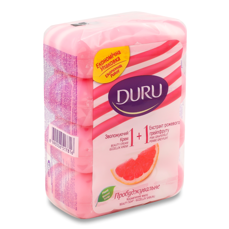 Мило 1+1 Fresh Sensations Грейпфрут та зволожуючий крем 4*80г Duru