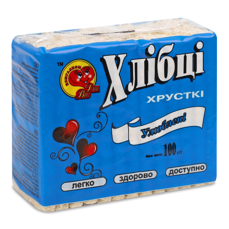 Хлібці хрусткі Улюблені 100г Для Вас