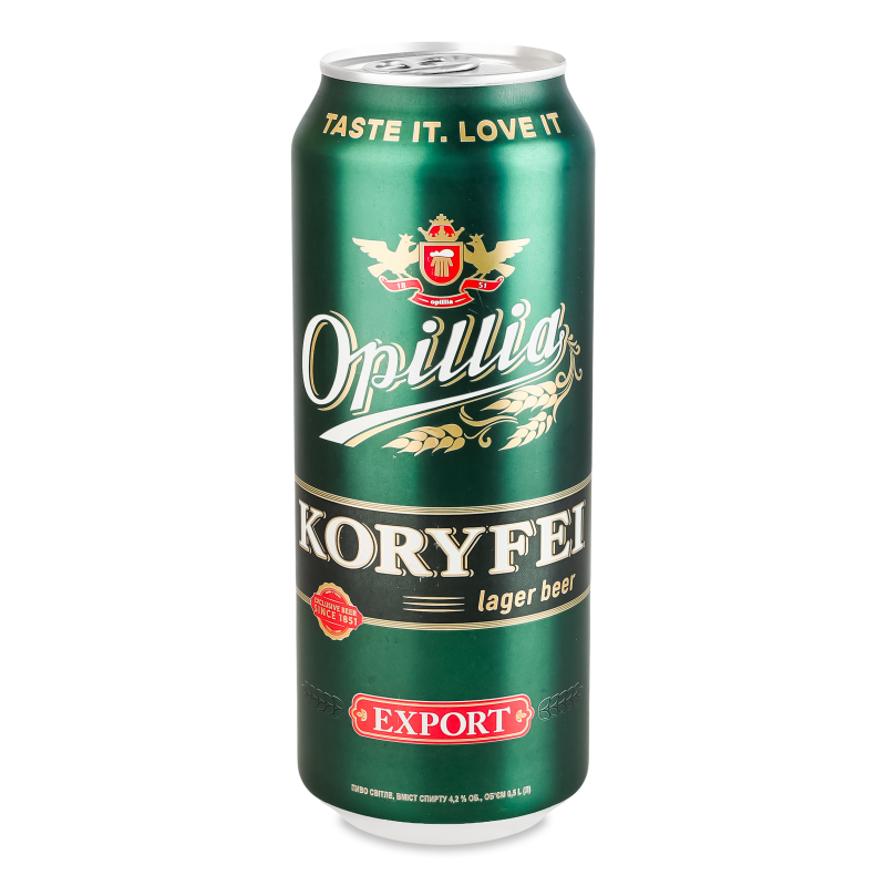Пиво Export Koryfei світле 4,2% 0,5л ж/б Opillia