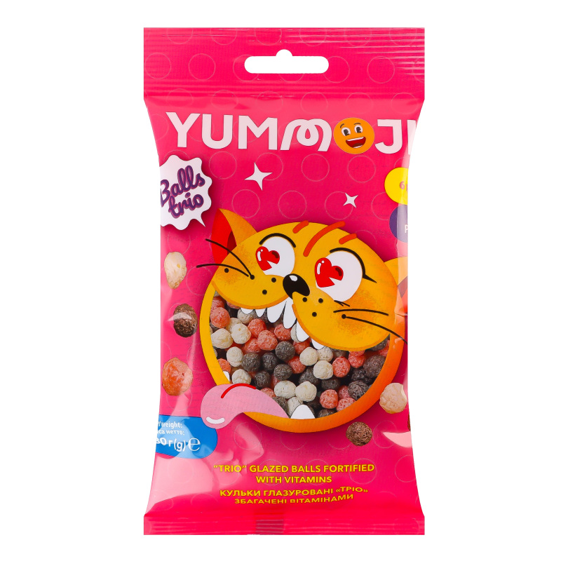 Кульки глазуровані збагачені вітамінами Тріо Yummoji м/у