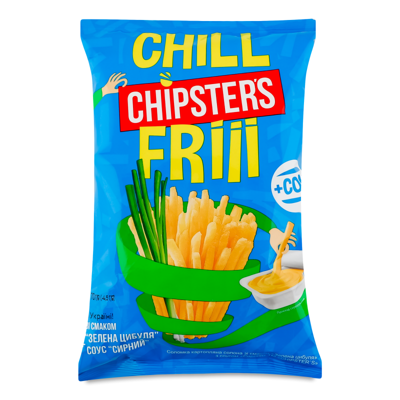 Соломка картопляна з смаком Зелена цибуля+соус сирний 70г Чіпстерс