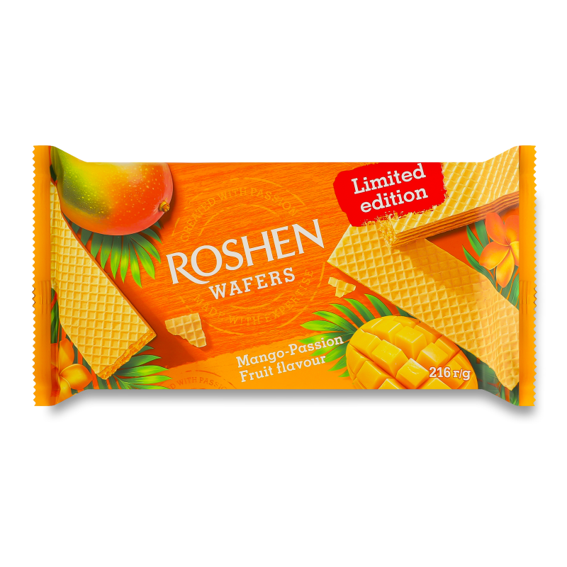 Вафлі з смаком Манго-маракуйя 216г Roshen