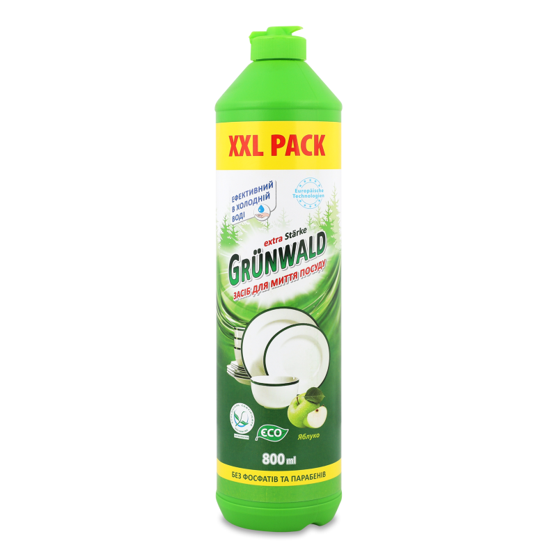 Засіб д/миття посуду Яблуко 800мл Grunwald